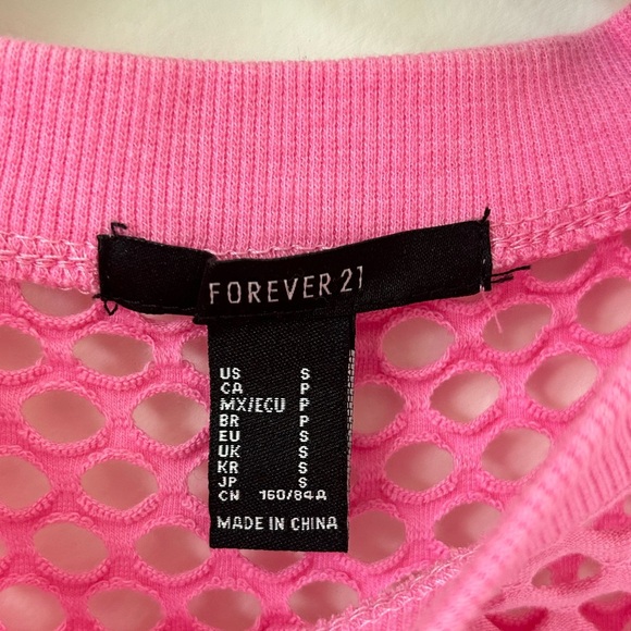 Pink mesh top forever 21 size small - Picture 2 of 3